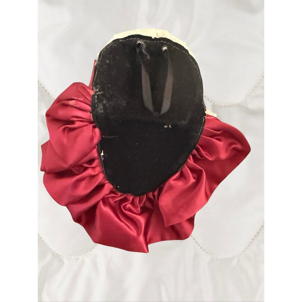 Vintage Mardi Gras Porcelain Hand painted Wall Hanging Mask Lace Hat & Collar - Picture 2 of 7